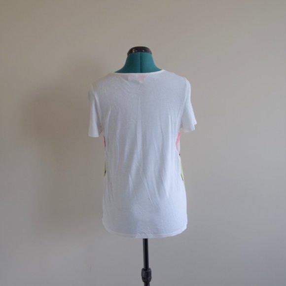 White Renella Mirrored Floral Tee Short Sleeve - Picture 5 of 9